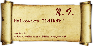 Malkovics Ildikó névjegykártya