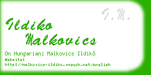 ildiko malkovics business card